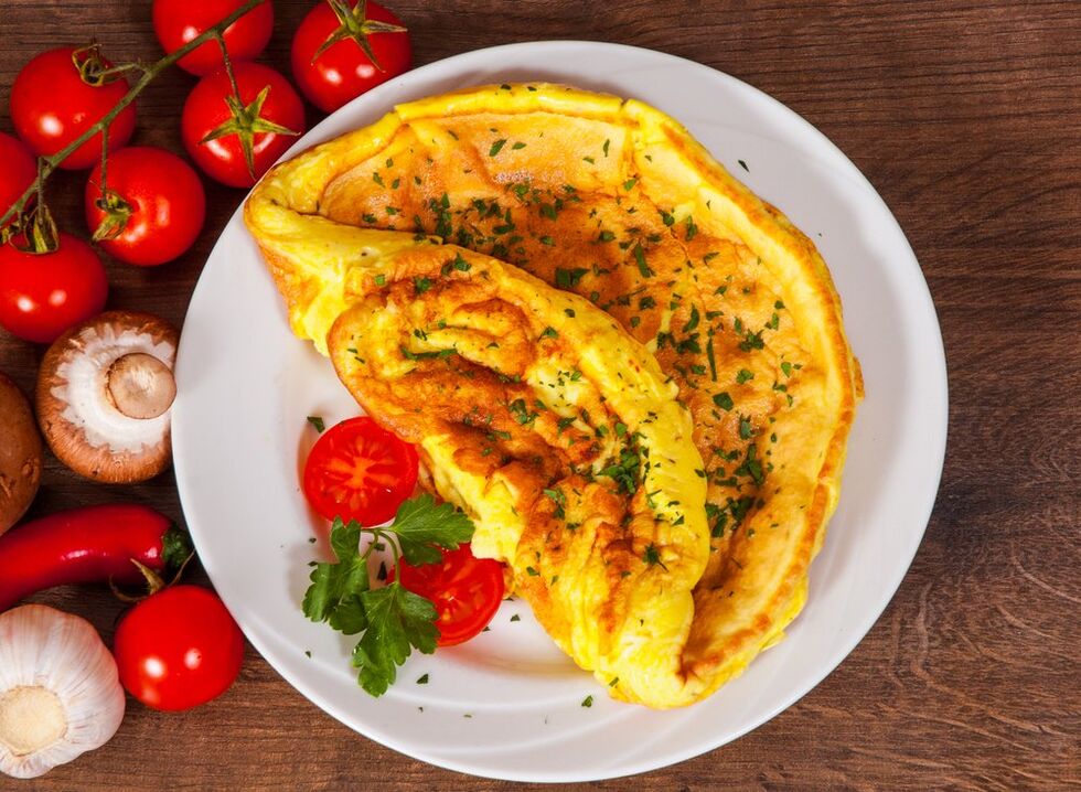omelet with tomatoes egg diet dish
